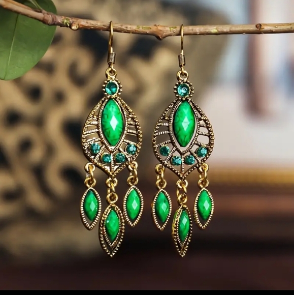 Ethnic Indian Wear Jewelry - Bohemian Ethnic Style Earrings Vintage Hollow Alloy Dangle Earrings Indian Jewel